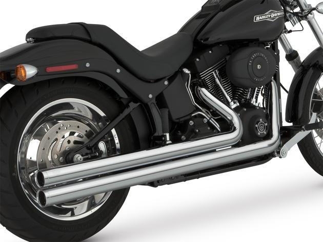 Vance & hines big shots long full exhaust chrome harley flst 86-90, 06