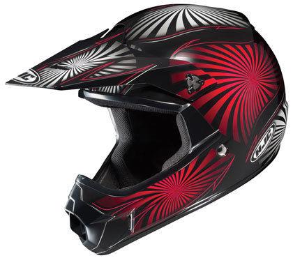 Hjc cl-xy youth red whirl kids motocross helmet md medium