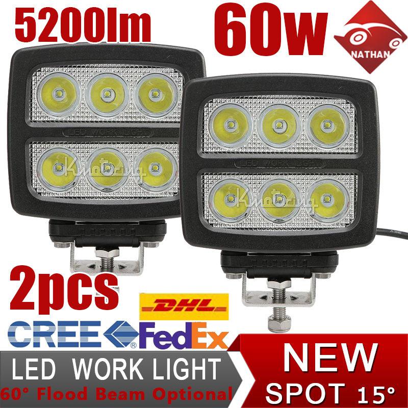 2pcs 60w cree spot pencil led work offroad light driving lamp utb cab 4x4 wagon