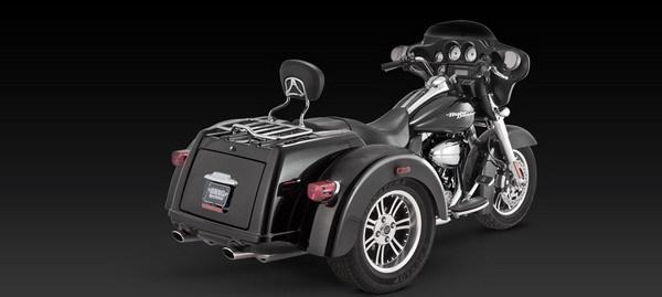 Vance & hines exhaust trike deluxe slip-ons chrome harley touring 2009-2012