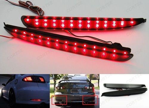 2x mazda6 atenza black smoked lens led rear bumper reflector tail brake light m6