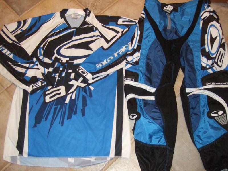 Axo racewear off road gear black blue white  mens l  32 pant jersey nice!