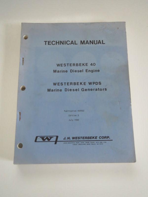 80 westerbeke 40 marine diesel engine wpds generator technical manual edition 8 