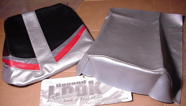 2003 honda cbr 600 f4i seat skins & tank bra silvr/red/blk/grey second look     