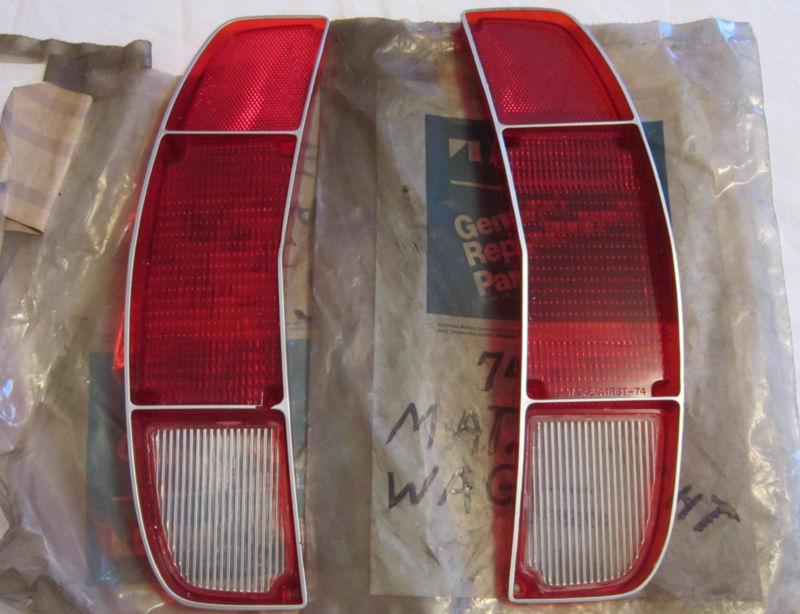 74-78 amc matador ambassador wagon nos left & right taillight lens