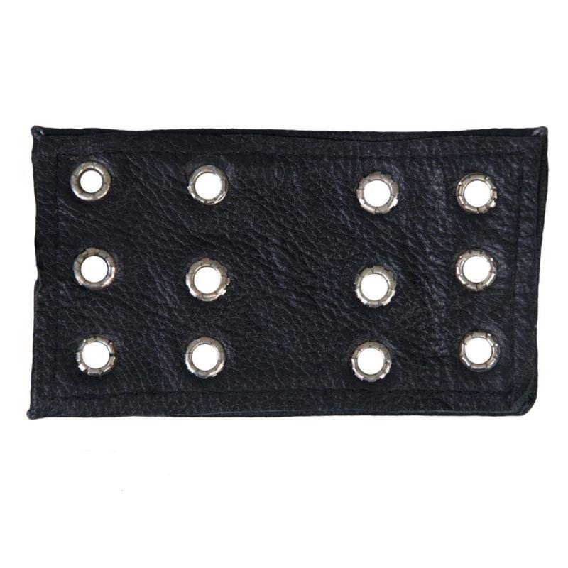 Black chaps extender with eyelets includes lace 5" x 2.5"