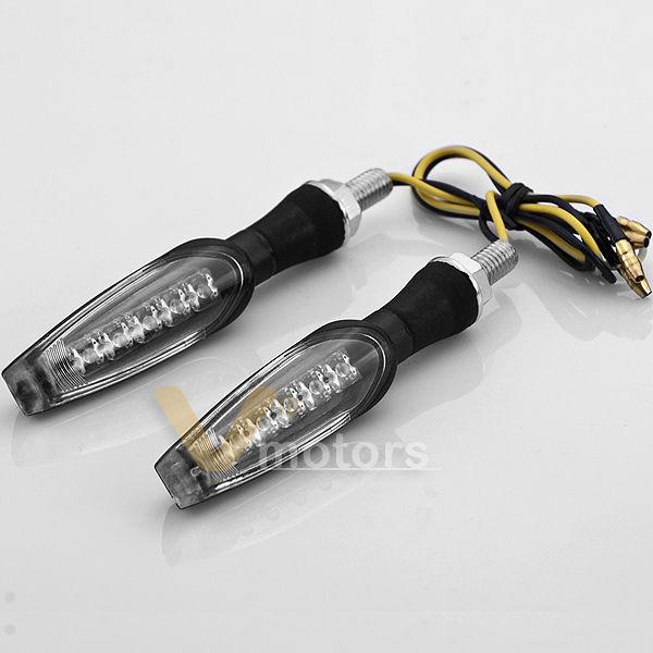 2x black aluminum led turn signal blinker light for honda street sport bike cbr