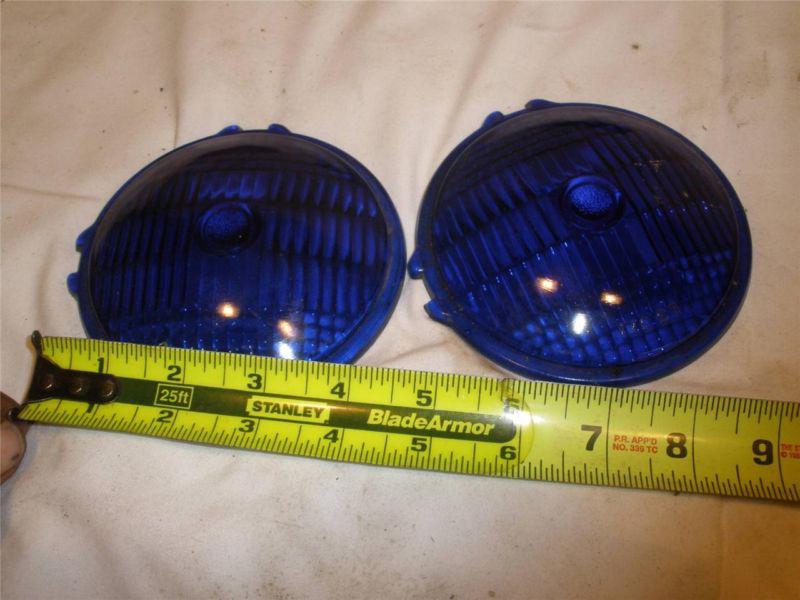 Blue 4.5" glass lens, ford police car, fire truck ,ambulance ratrod pair