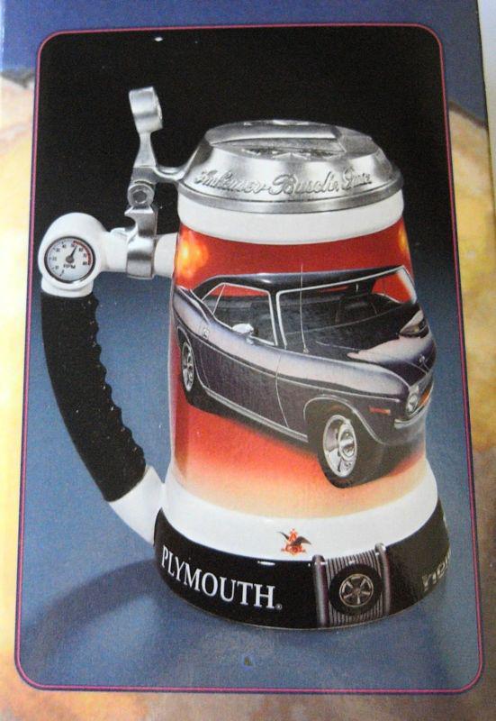 Muscle car series 1970 plymouth hemi cuda stein anheuser-busch collection item