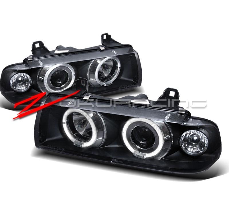 1992-1998 bmw e36 2dr 325is 328is projector headlights black
