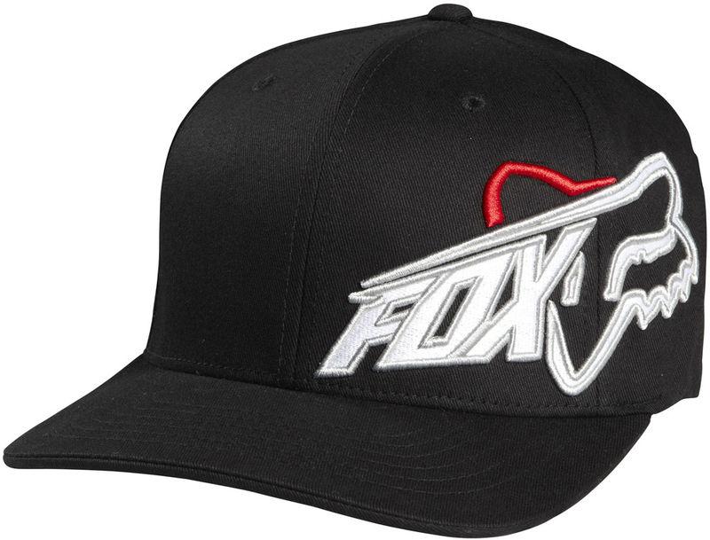 Fox constant shift black fitted flexfit medium profile hat cap hats mx 2014