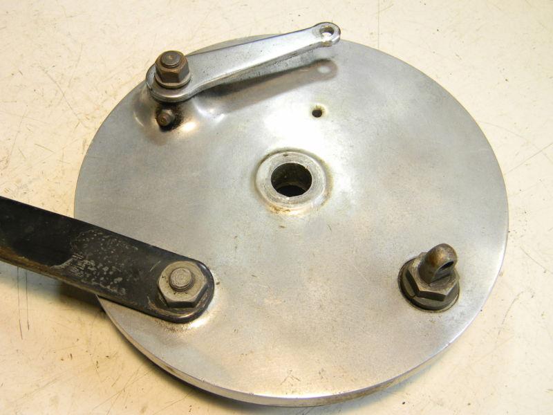 Bsa 8" front brake plate - w/ stay & arm - hornet, goldstar, victor