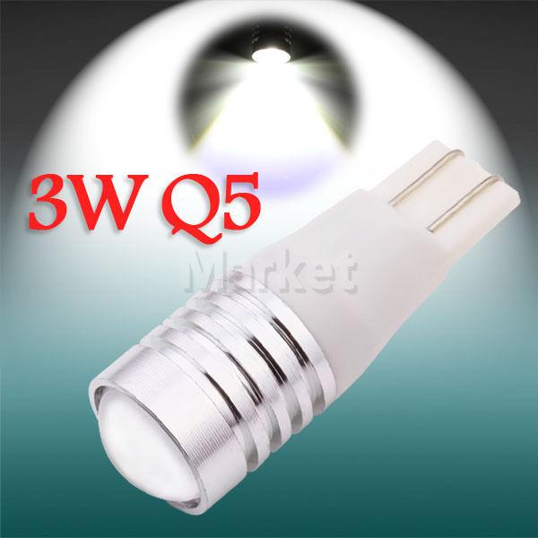 T10 high power 3w q5 pure white license plate interior 194 w5w led light bulb