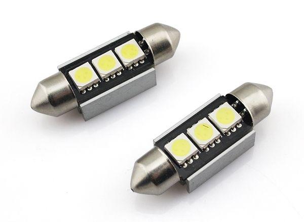 C5w smd 3 led white error free number plate bulbs w203 36mm 239 272 canbus