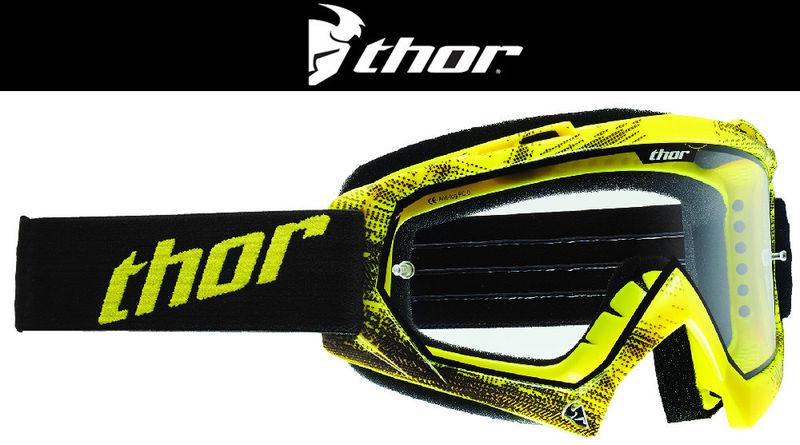 Thor enemy tread yellow black dirt bike goggles motocross mx atv gogges googles