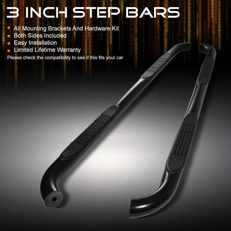 98-03 durango 4dr 3" black powder coated side step nerf bars running boards pair