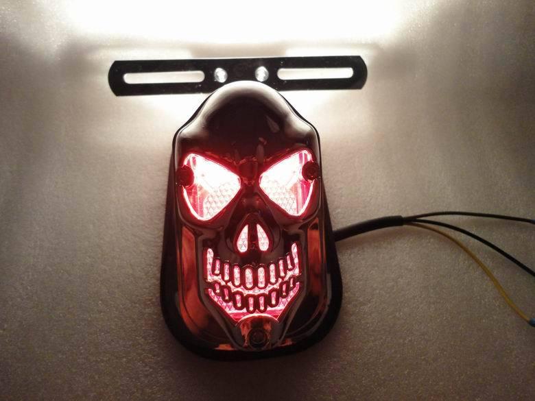 Motorcycle skeleton skull mount bracket tail light  for suzuki yamaha kawasaki 