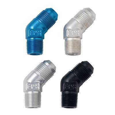 Fragola 482362-cl fitting adapter 45 deg male -6 an to male 1/8" npt aluminum ea