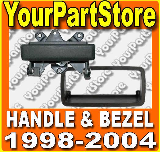 98 99 00 01 chevy s10 gmc sonoma pu pickup truck tailgate handle and bezel set