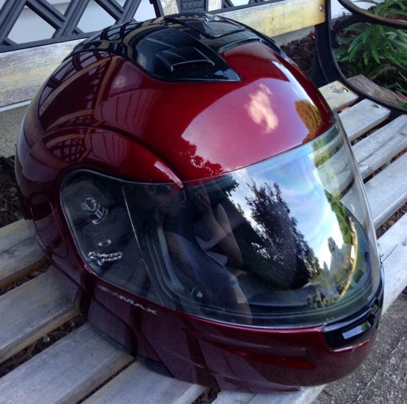 Hjc sy-max motorcycle helmet, wine, xs