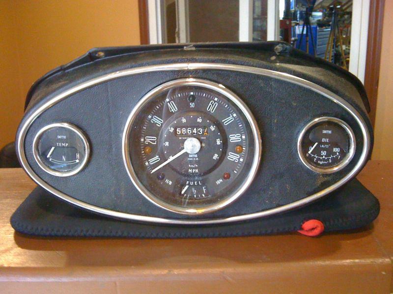 1980 mini cooper speedometer instrument cluster w/ smiths gauges 58k oem rare!