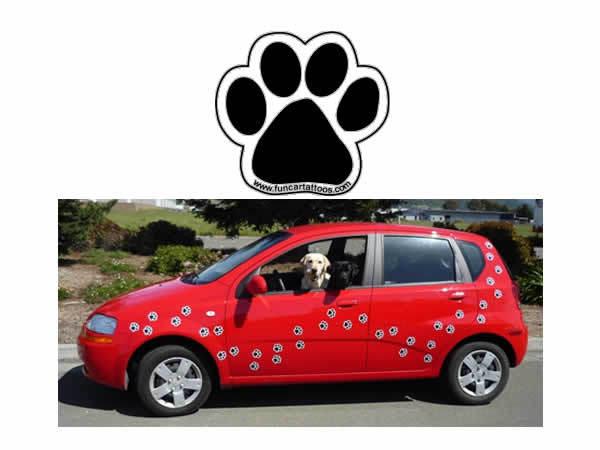 Pawprint magnet decal [set of 12]  2-7/8 x 2-1/2  auto decal frig decor dog paw