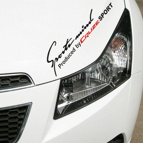 New car engine hood decals stickers racing auto truck decor for "cruze"  black