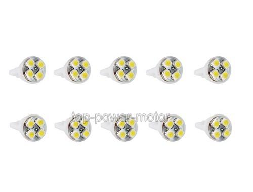 10pcs led 4 smd car light bulbs t10 194 168 w5w white side wedge 009-10