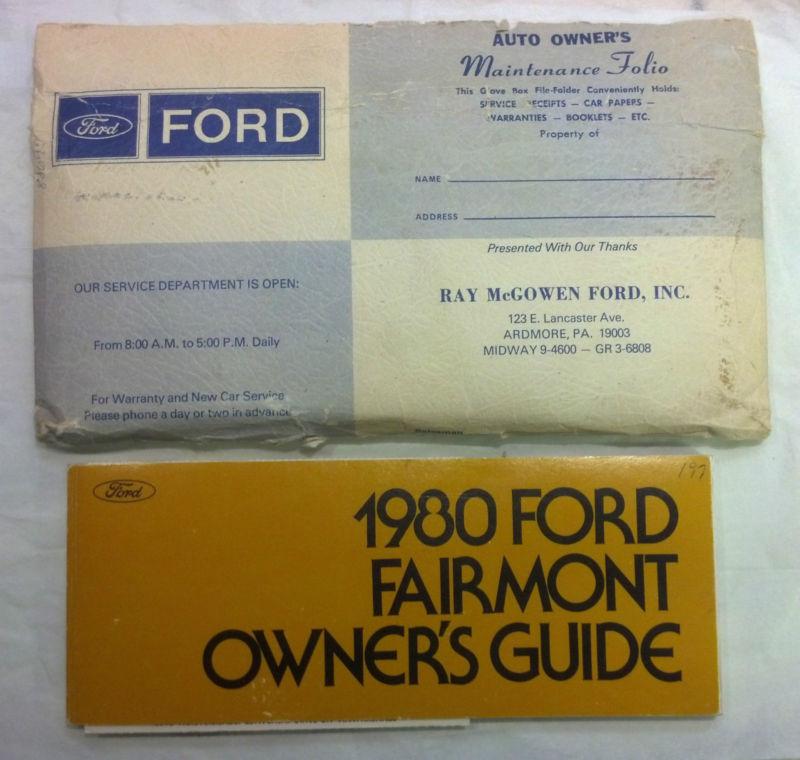 1980 ford fairmont factory owner’s manual guide – nm – w/ original maint folio