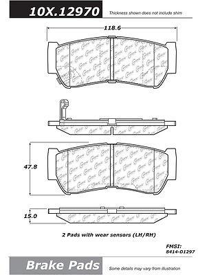 Centric 300.12970 brake pad or shoe, rear-premium semi-met pads w/shims