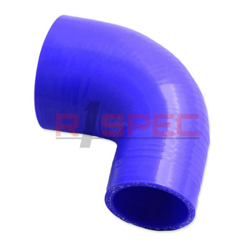 Universal blue 2'' to 3'' 3-ply 90 degree elbow reducer silicone hose coupler bl