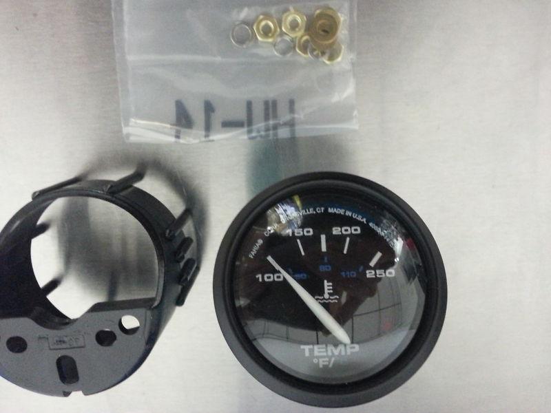 Faria marine water temperature gauge black domed glass lens 100-250 degree