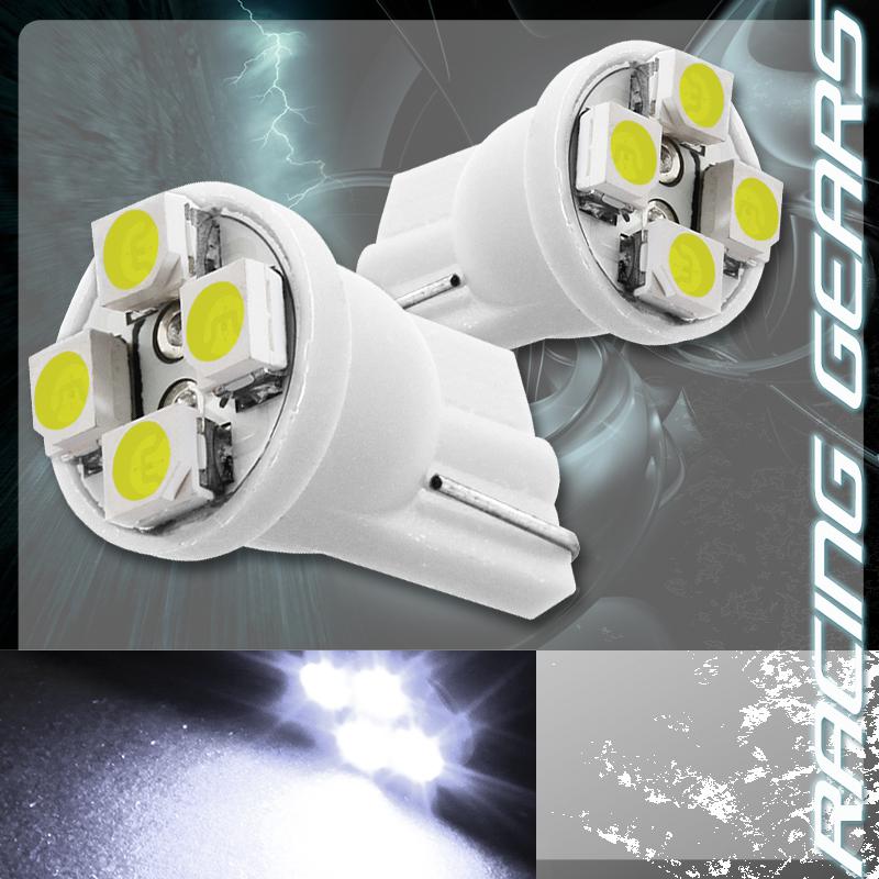 2x white smd 4 led 12v t10 wedge interior instrument map panel gauge light bulbs