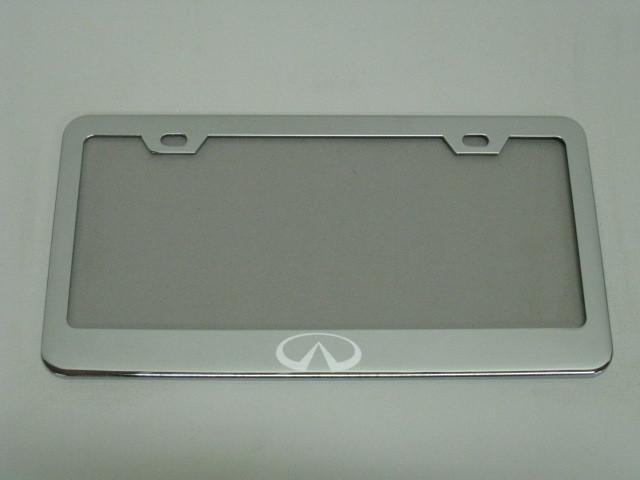 Infiniti *logo* chrome metal license plate frame +screw caps