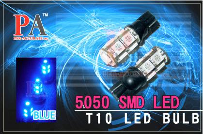 2 x t10 194 9smd 5050 led car auto turn light bulbs super blue fixed current