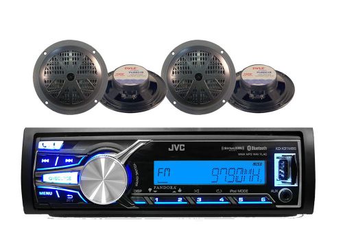 Jvc marine boat bluetooth usb am/fm radio aux input receiver 4 x 5.25&#034; speakers