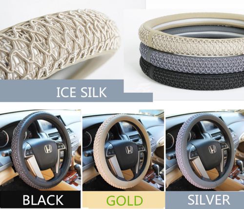 Luxury auto car steering wheel cover fashion 14.5&#039;&#039;-15&#039;&#039; black gold silver gift