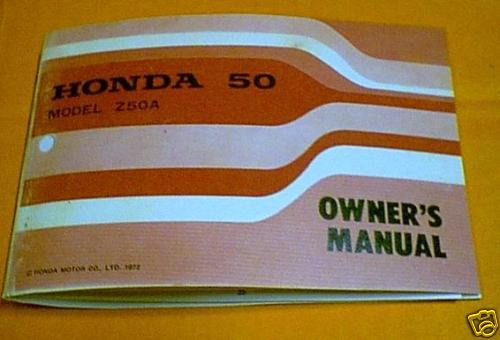 Honda z50 z50a mini trail owners manual rare look