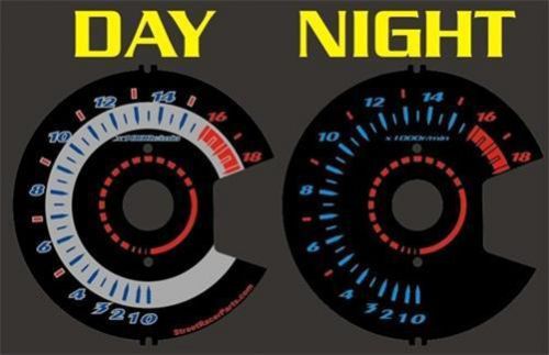 Suzuki gsxr 600 2008 2009 black silver face plasma glow gauge dials mph kmh