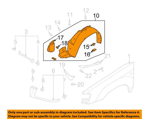 Subaru oem 2008 forester-fender liner left 59110sa032