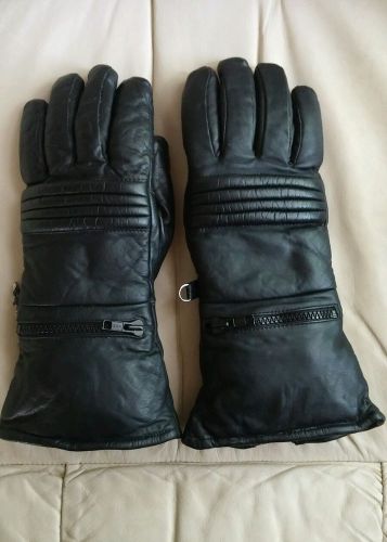 Gericke black leather thinsulate motorcycle riding biker mitts gloves medium