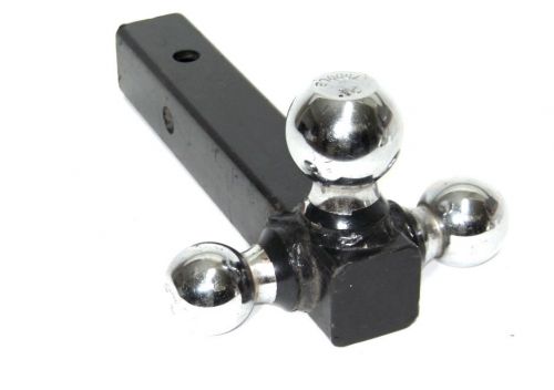 Triple hitch ball mounting pull for 2&#034; receiver try-ball 1-7/8&#034;,  2&#034;, 2-516&#034;