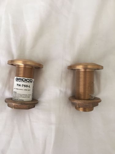 Groco bronze 3/4&#034; thru-hull less nut fittings part # th-750-l