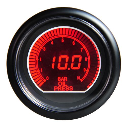 Universal blue oil pressure gauge meters lcd 2.5&#034; 60mm digital bar racing engine