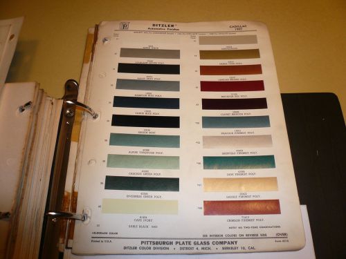 1965 cadillac ditzler ppg color chip paint sample - vintage