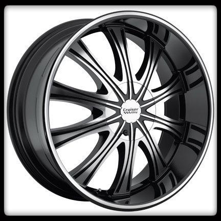 20x8.5 cruiser alloy 911mb slice 5x115 5x120 gloss black machined wheels rims