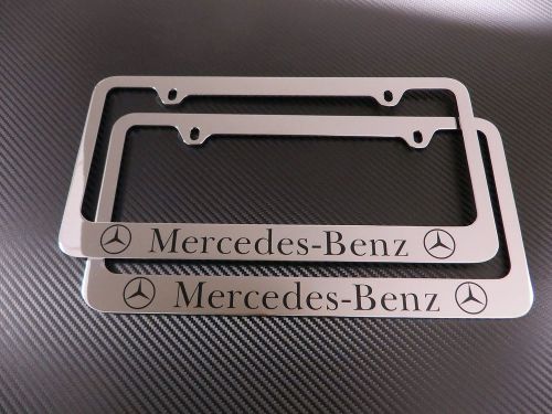 2 brand new mercedes-benz e-class chromed metal license plate frame +screw caps