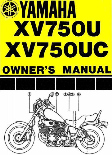 1988 yamaha xv750 virago 750 motorcycle owners manual -xv 750-xv750u-xv750uc