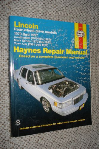 1970-1997 lincoln continental shop manual service town car mark series repair jb