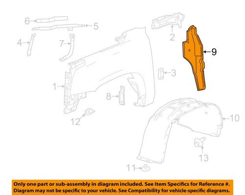 Gm oem fender-rear insulator right 23168255